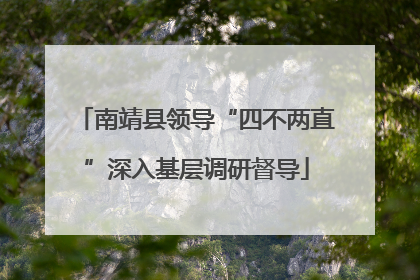 南靖县领导“四不两直”深入基层调研督导