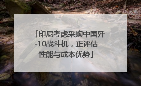 印尼考虑采购中国歼-10战斗机，正评估性能与成本优势