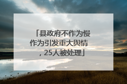 县政府不作为慢作为引发重大舆情，25人被处理