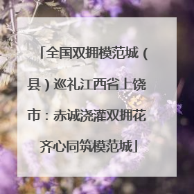全国双拥模范城（县）巡礼江西省上饶市：赤诚浇灌双拥花 齐心同筑模范城