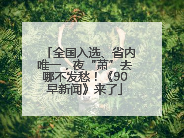 全国入选、省内唯一，夜“萧”去哪不发愁！《90早新闻》来了