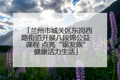 兰州市城关区东岗西路街道开展八段锦公益课程 点亮“银发族”健康活力生活
