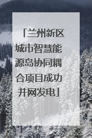 兰州新区城市智慧能源岛协同耦合项目成功并网发电