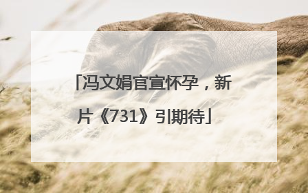 冯文娟官宣怀孕，新片《731》引期待