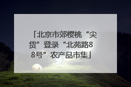 北京市郊樱桃“尖货”登录“北苑路88号”农产品市集
