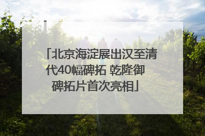 北京海淀展出汉至清代40幅碑拓 乾隆御碑拓片首次亮相