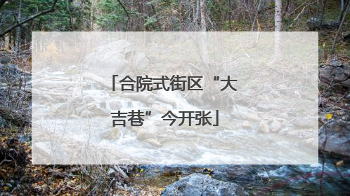 合院式街区“大吉巷”今开张