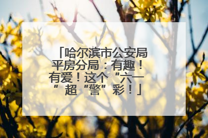 哈尔滨市公安局平房分局：有趣！有爱！这个“六一”超“警”彩！