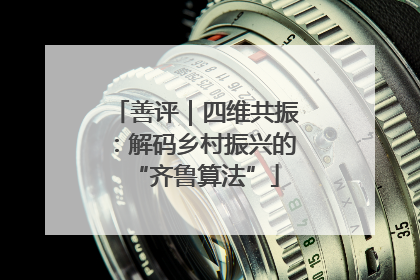 善评｜四维共振：解码乡村振兴的“齐鲁算法”