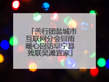 善行团盐城市互联网分会冒雨暖心回访阜宁县残联吴滩宜家