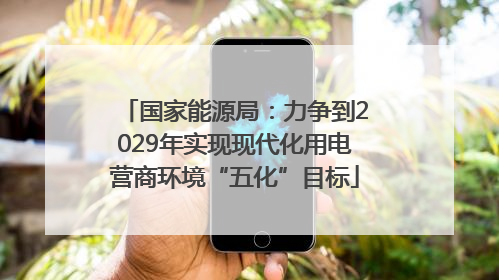 国家能源局：力争到2029年实现现代化用电营商环境“五化”目标