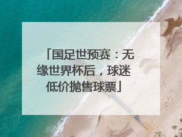 国足世预赛：无缘世界杯后，球迷低价抛售球票