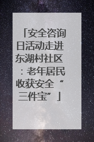 安全咨询日活动走进东湖村社区：老年居民收获安全“三件宝”