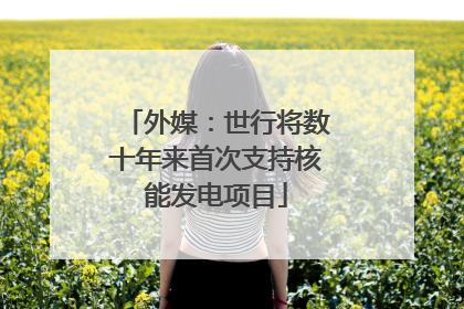 外媒：世行将数十年来首次支持核能发电项目