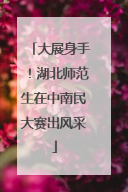 大展身手！湖北师范生在中南民大赛出风采