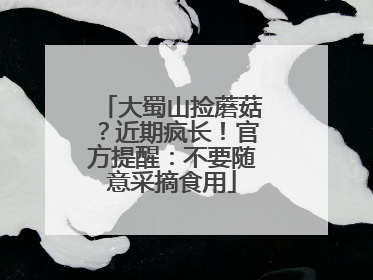 大蜀山捡蘑菇？近期疯长！官方提醒：不要随意采摘食用