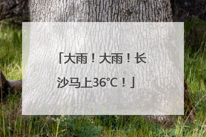 大雨！大雨！长沙马上36℃！