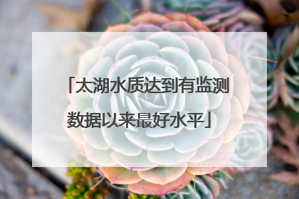 太湖水质达到有监测数据以来最好水平