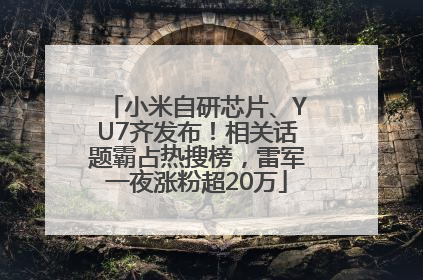 小米自研芯片、YU7齐发布！相关话题霸占热搜榜，雷军一夜涨粉超20万