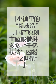 小镇里的“新质造”，国产原创主题服借拼多多“千亿扶持”圈粉“Z世代”