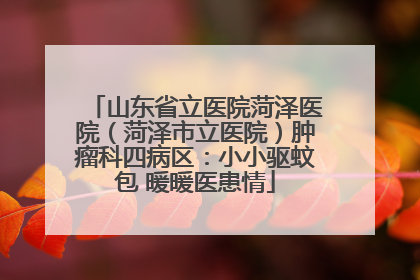 山东省立医院菏泽医院（菏泽市立医院）肿瘤科四病区：小小驱蚊包 暖暖医患情