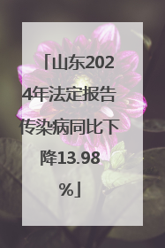 山东2024年法定报告传染病同比下降13.98%