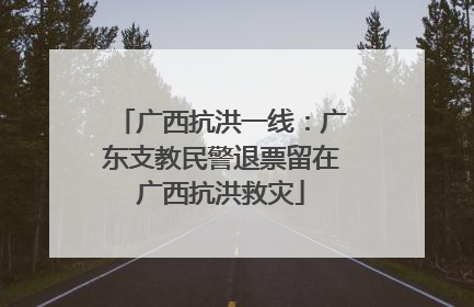 广西抗洪一线：广东支教民警退票留在广西抗洪救灾