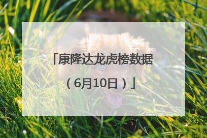 康隆达龙虎榜数据（6月10日）