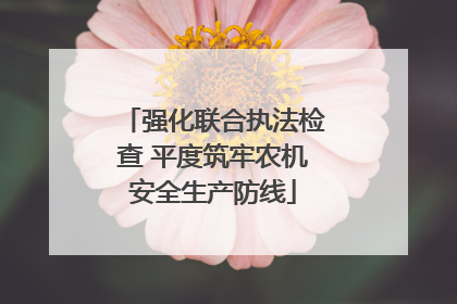 强化联合执法检查 平度筑牢农机安全生产防线