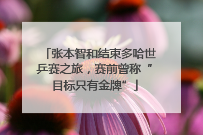 张本智和结束多哈世乒赛之旅，赛前曾称“目标只有金牌”