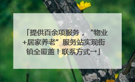 提供百余项服务，“物业+居家养老”服务站实现街镇全覆盖！联系方式→