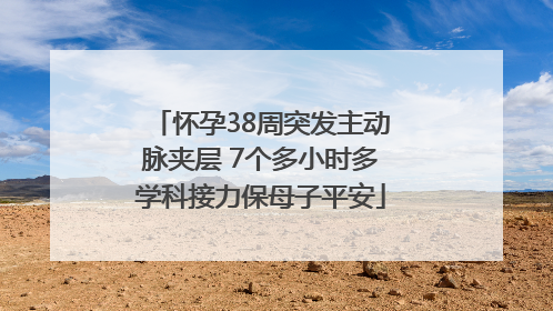 怀孕38周突发主动脉夹层 7个多小时多学科接力保母子平安