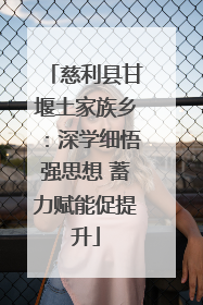 慈利县甘堰土家族乡：深学细悟强思想 蓄力赋能促提升