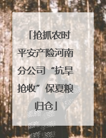 抢抓农时 平安产险河南分公司“抗旱抢收”保夏粮归仓