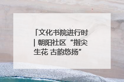 文化书院进行时｜朝阳社区“指尖生花 古韵悠扬”公益课堂开课了