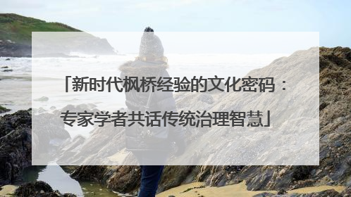 新时代枫桥经验的文化密码：专家学者共话传统治理智慧