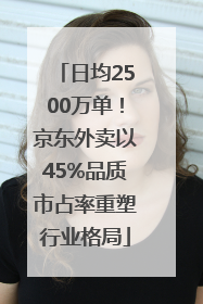 日均2500万单！京东外卖以45%品质市占率重塑行业格局