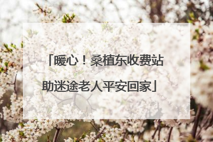 暖心！桑植东收费站助迷途老人平安回家