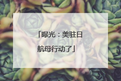 曝光：美驻日航母行动了