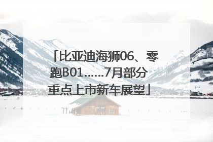 比亚迪海狮06、零跑B01……7月部分重点上市新车展望