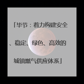 毕节：着力构建安全、稳定、绿色、高效的城镇燃气供应体系