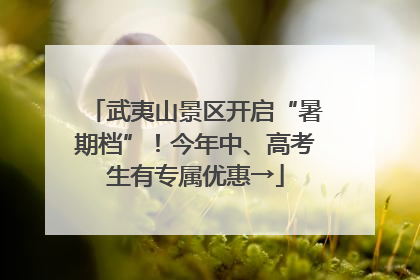 武夷山景区开启“暑期档”！今年中、高考生有专属优惠→