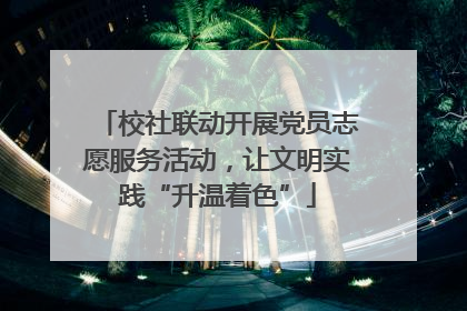 校社联动开展党员志愿服务活动，让文明实践“升温着色”