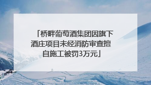桥畔葡萄酒集团因旗下酒庄项目未经消防审查擅自施工被罚3万元