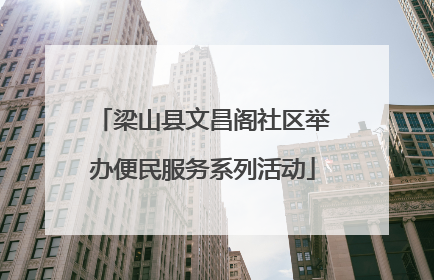 梁山县文昌阁社区举办便民服务系列活动