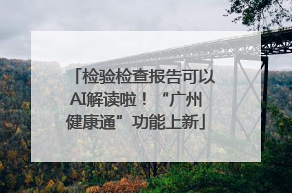 检验检查报告可以AI解读啦！“广州健康通”功能上新