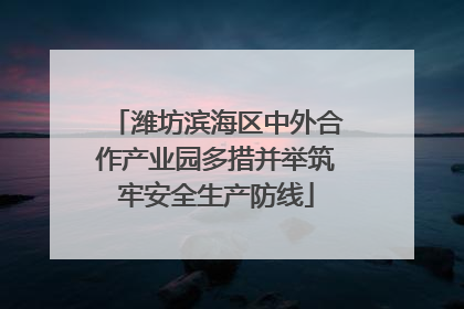 潍坊滨海区中外合作产业园多措并举筑牢安全生产防线