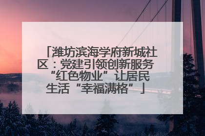 潍坊滨海学府新城社区：党建引领创新服务 “红色物业”让居民生活“幸福满格”