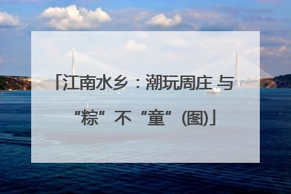 江南水乡：潮玩周庄 与“粽”不“童”(图)