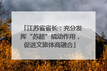 江苏省省长：充分发挥“苏超”撬动作用，促进文旅体商融合